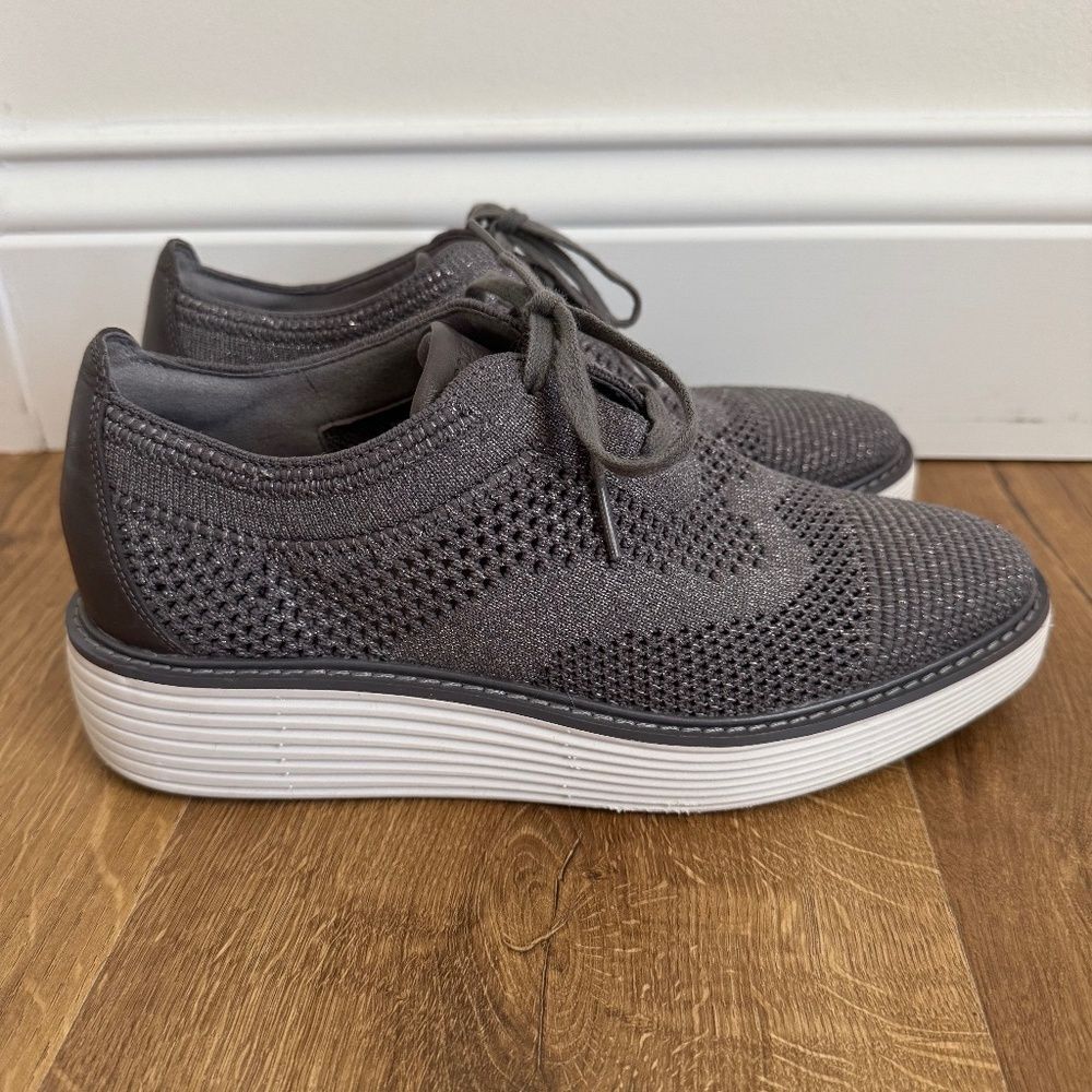 Cole Haan Women's OriginalGrand Platform Oxford - Metallic Grey | Size 7.5